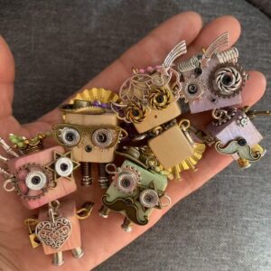 Mini Handcrafted Steampunk Robot Ornament